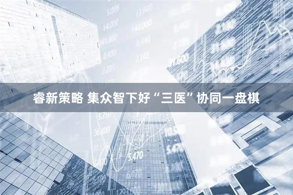 睿新策略 集众智下好“三医”协同一盘棋