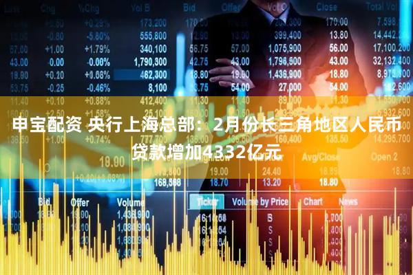 申宝配资 央行上海总部：2月份长三角地区人民币贷款增加4332亿元