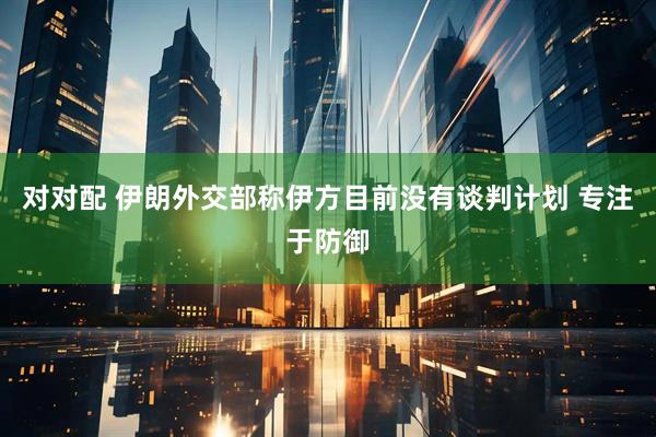 对对配 伊朗外交部称伊方目前没有谈判计划 专注于防御